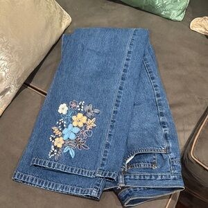 Style & Co. Denim Jeans with Floral Embroidery